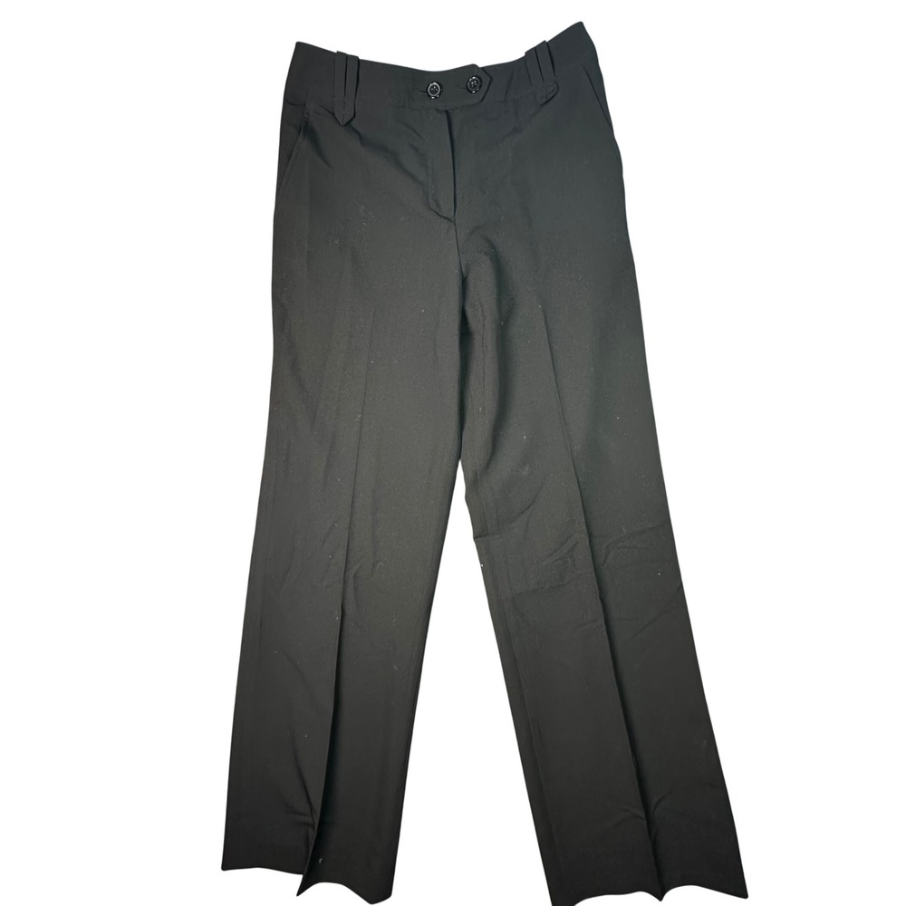 Larry Levine Petite Black Wide Leg Stretch Dress Pants Officecore 8P Preppy